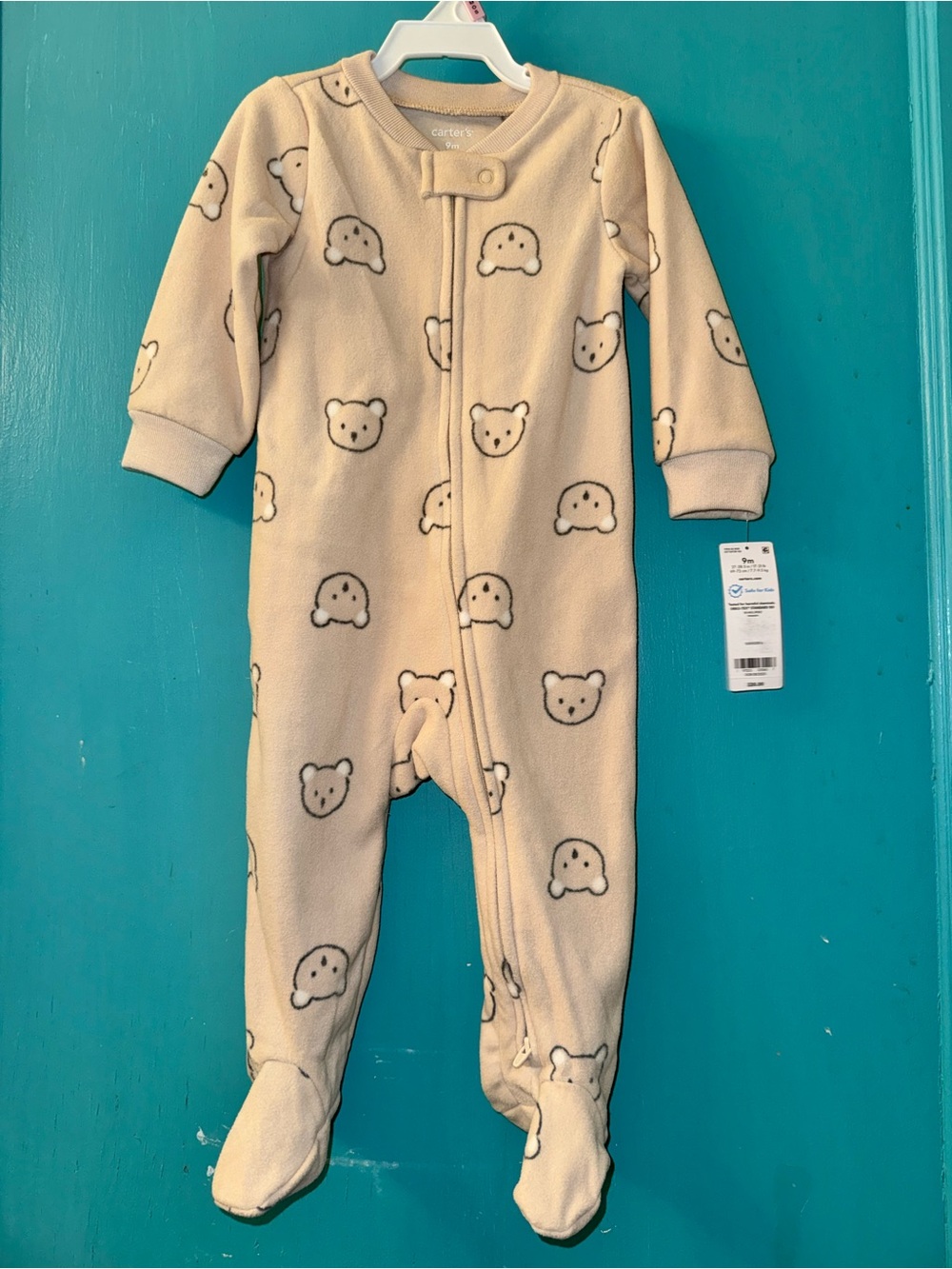 Carter's Cream Bear Fleece Footed One-Piece